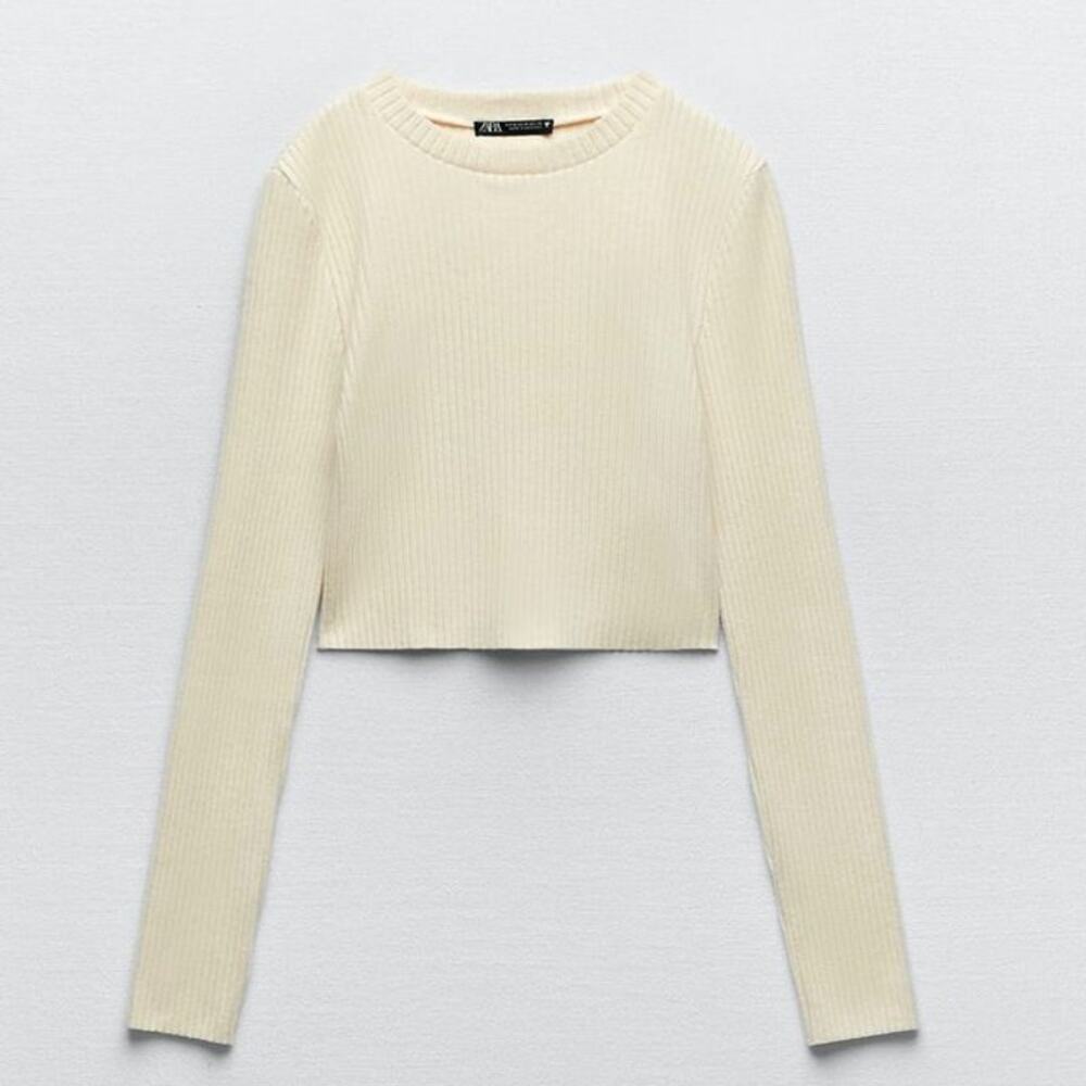 ZARA Women's Textured Crop Top Trf Sz S